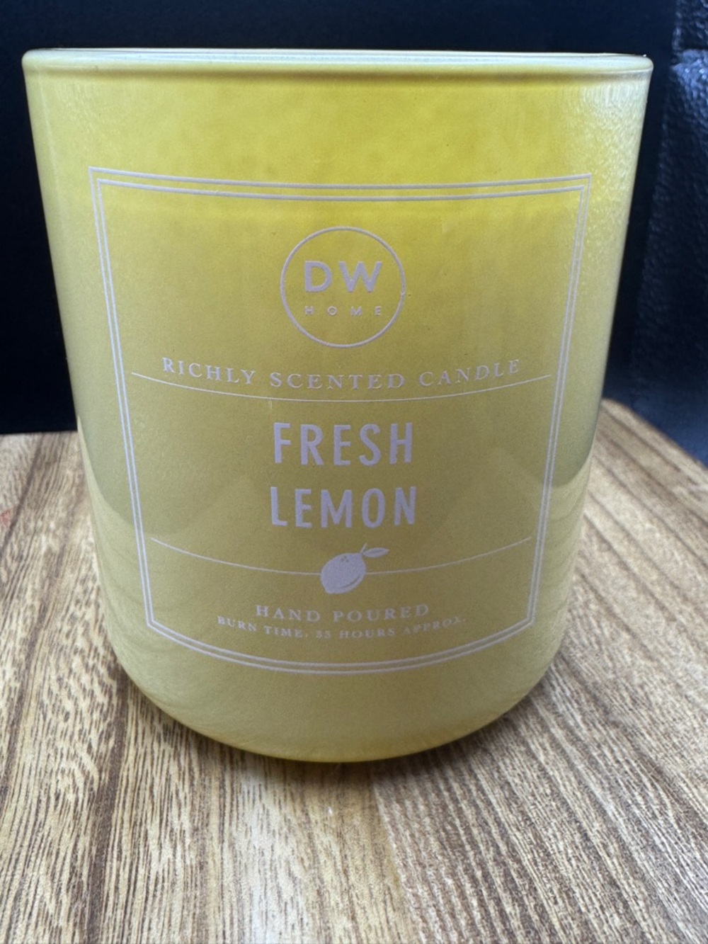 DW Home Fresh Lemon Jar Candle in Bright Yellow